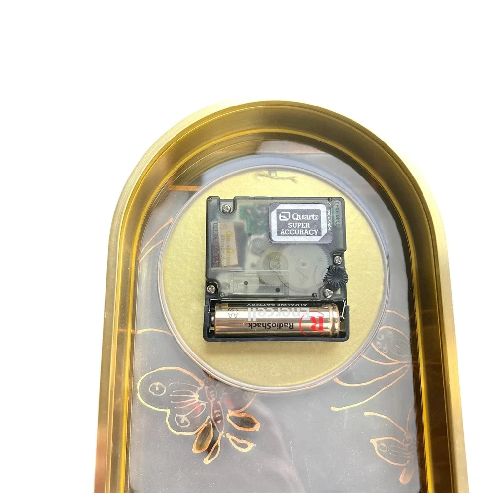 Howard Miller Arched Brass Quartz Mantel Clock Roman Numeral Butterfly Base